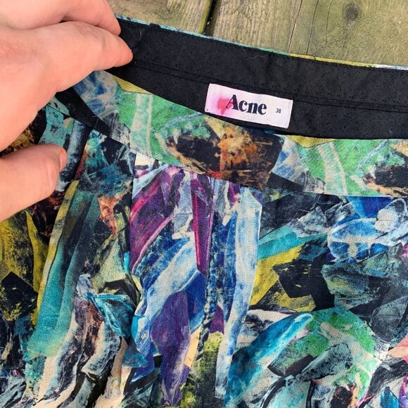 RARE 2010 Damaged Acne Studios 100% Silk Pants Size 32 Contact Stone - Picture 6 of 12